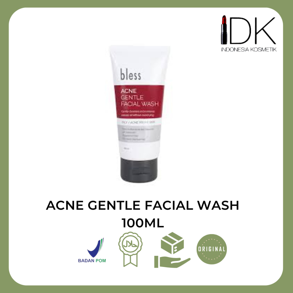 Bless Acne Gentle Facial Wash 100ML (Pembersih Wajah - Kulit Berjerawat Sensitif/Kulit Berminyak)