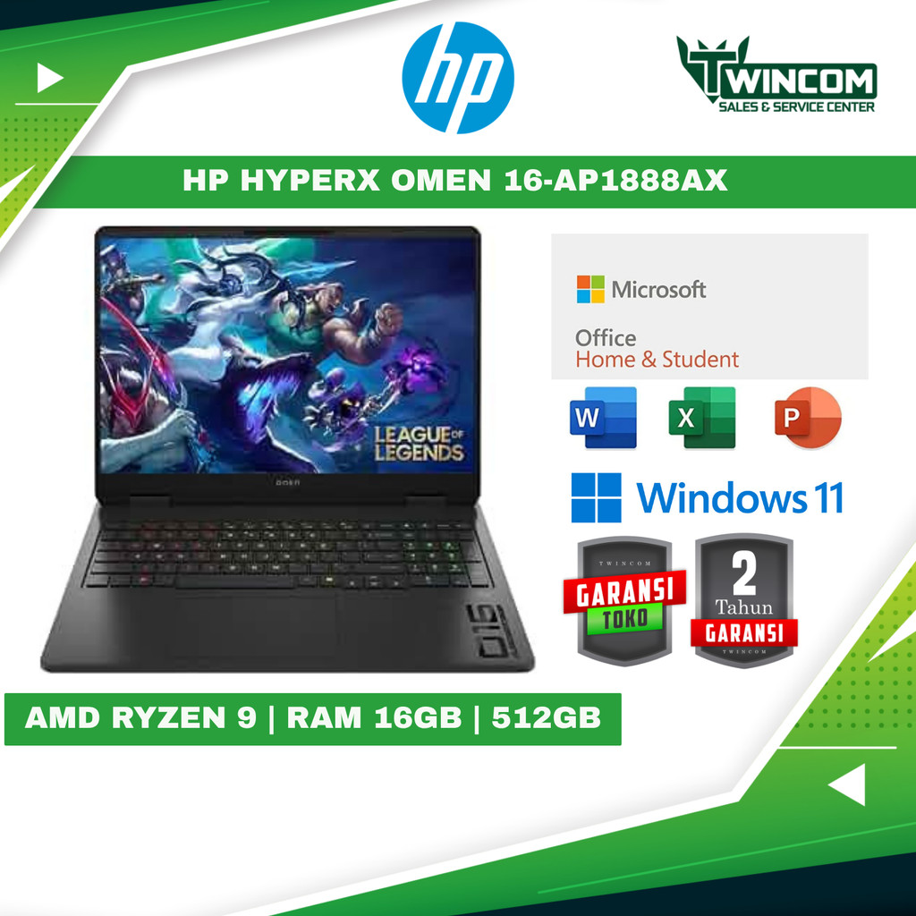 HP Hyper X Omen 16 -AP1888AX DK9W5PA - AMD Ryzen 9-8940HX/16GB/512GB/RTX5060 8GB/16.0 IPS/WIN11+OHS2024