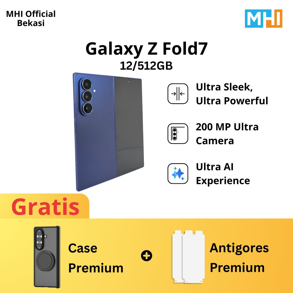 Samsung Galaxy Z Fold7 12/256GB 12/512GB 16/1TB, Handphone Lipat, Original, Garansi Resmi