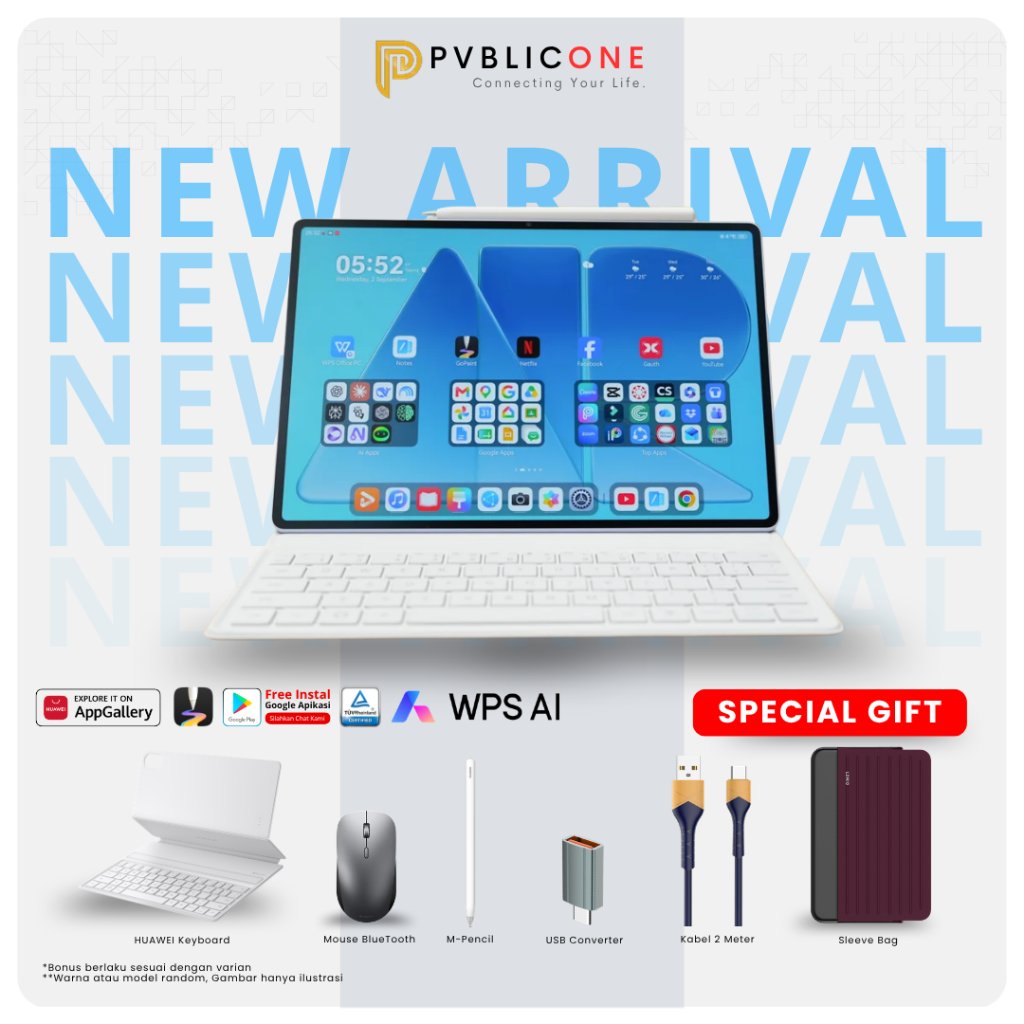 Jual HUAWEI MatePad Air 2026 12" Tablet 8+8GB/256GB Ultra-thin Air Light AI-powered PC-Level WPS OLED PaperMatte Display 10.100 mAh 66W | Shopee Indonesia