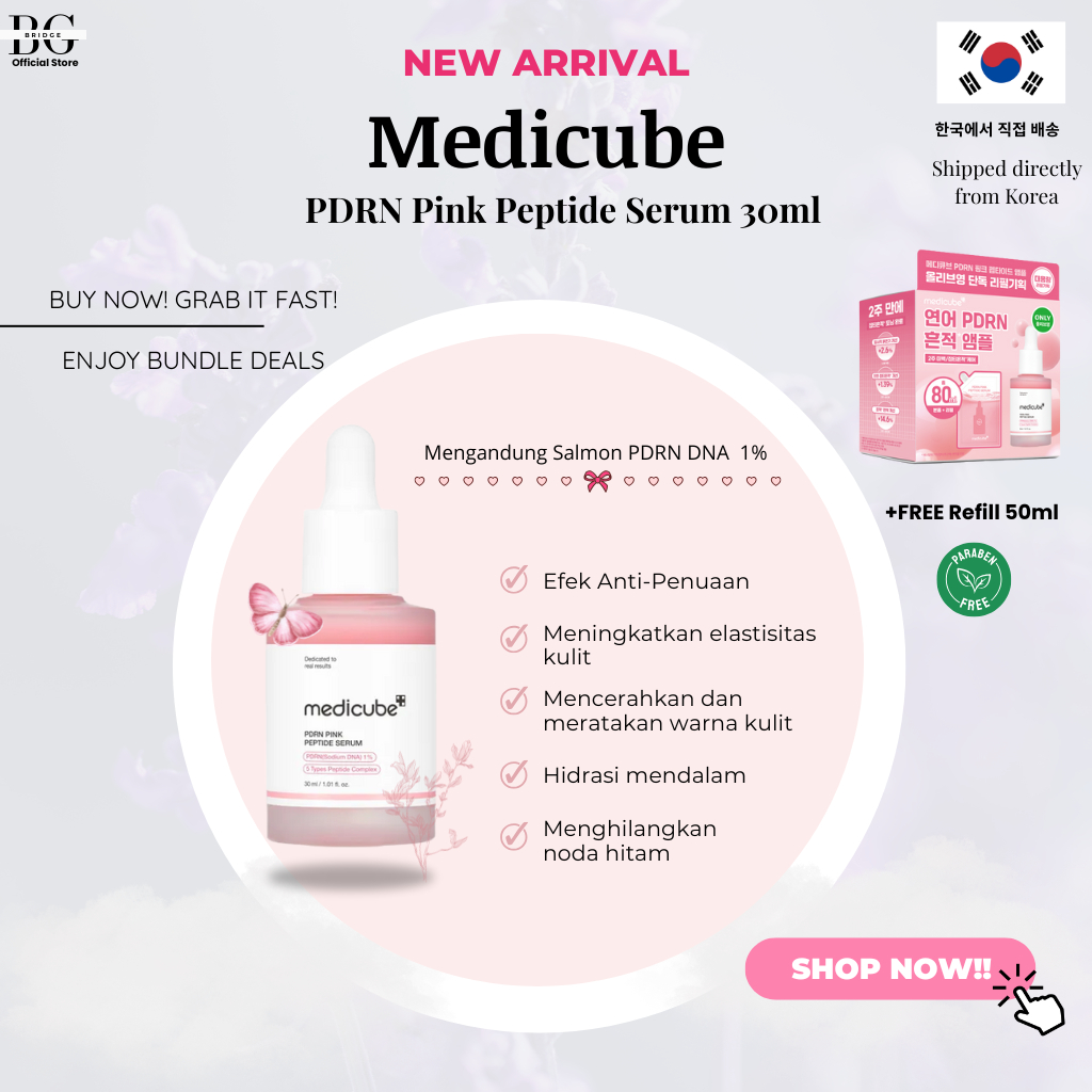 [READY] MEDICUBE PDRN Pink Peptide Serum Melembapkan Kulit 30ml OliveYoung Set