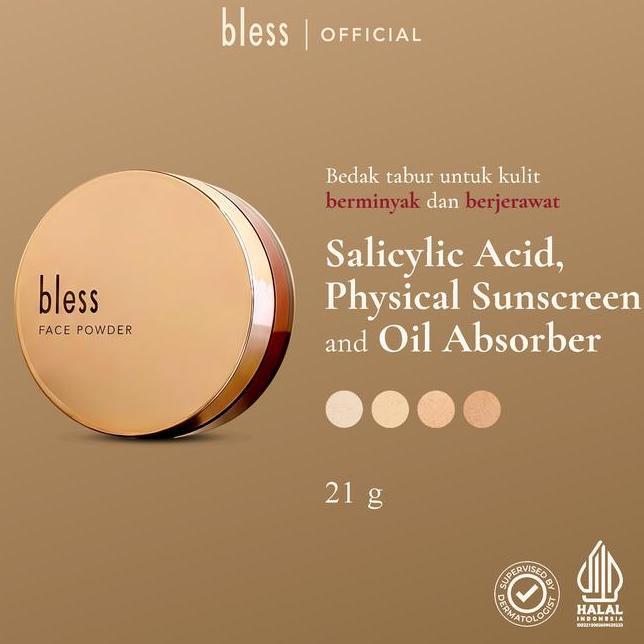 Bless Acne Face Powder 21Gr Bedak Tabur Kulit Berjerawat Atau Berminyak Salicylic Acid Oil Control Matte Finish