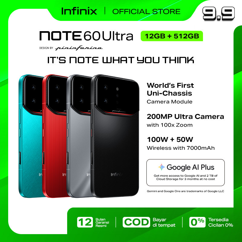 Infinix Note 60 Ultra 12/512GB - Up to 24GB Extended RAM - Mediatek Dimensity 8400 Ultimate - 6.78” 1.5K Amoled - 200MP - 7000 mAh - 100W Charging - NFC