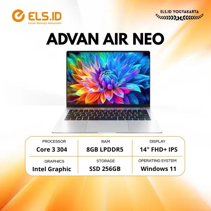 Advan Air Neo Intel Core 3 304 8GB/256GB 14" FHD+ IPS W11 (Lightweight)