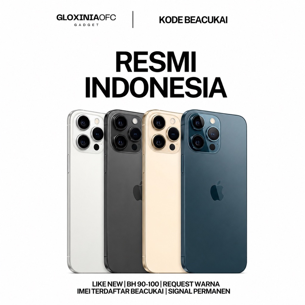 GLOXINIA - iphone 12 pro 128 gb 256 gb 512 gb - unit resmi indonesia fullset bergaransi ex display - imei terdaftar ex beacukai