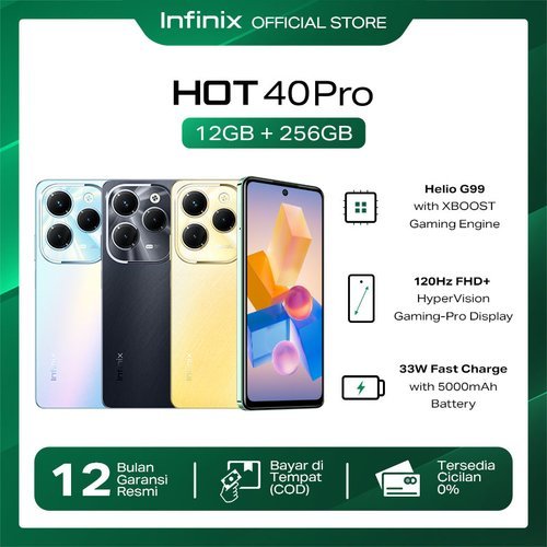 Jual Infinix Hot 40 Pro 12/256GB - Helio G99 - 6.78” FHD+ - 108MP AI Dual Camera - 5000 mAh - NFC | Shopee Indonesia