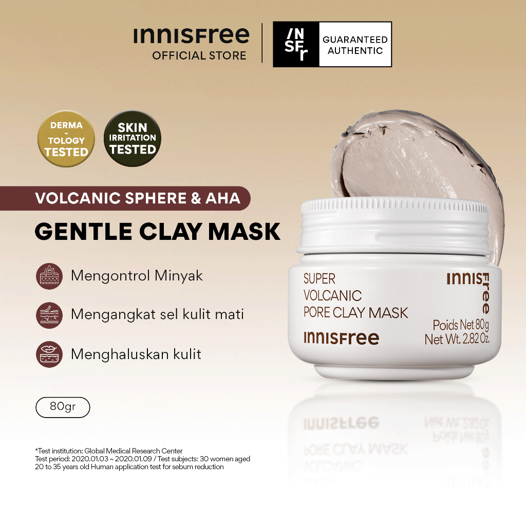 NEW!!! Innisfree Super Volcanic Pore Clay Mask 80gr / Masker Pengontrol Minyak Wajah