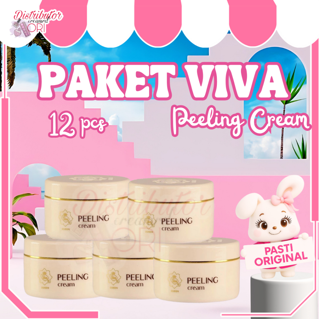 [Paket ISI 12] Viva BUNDLE BUNDLING HEMAT LUSINAN Queen Peeling Cream 22gr Kulit Halus Dan Bersih / Distributor Cream Ori