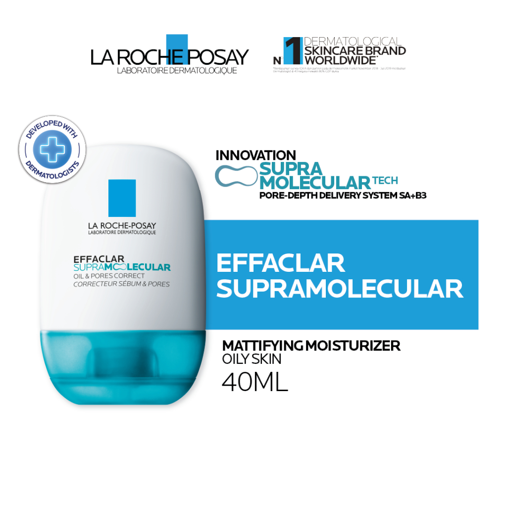Jual La Roche Posay Effaclar Supramolecular Gel Moisturizer 40ml - Pore Minimizer, Oily Skin Oil Control & Matte Finish. Pelembab Kulit Berminyak & Berpori | Shopee Indonesia