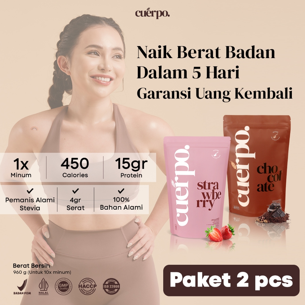 Jual Cuerpo Susu Tinggi Kalori & Protein 960 Gram Bundling 2 Pouch | Shopee Indonesia