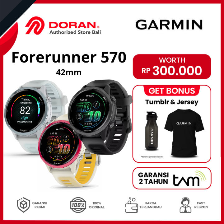 Garmin Forerunner 570 Music GPS WIFI Garmin FR 570 42mm Smartwatch Garansi RESMI TAM 2 Tahun
