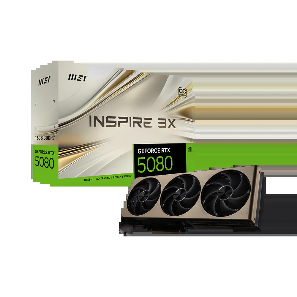VGA Card NVIDIA | MSI GeForce RTX5080 RTX 5080 Inspire 3X OC 16GB GDDR7 DDR7 - Garansi 3 Tahun