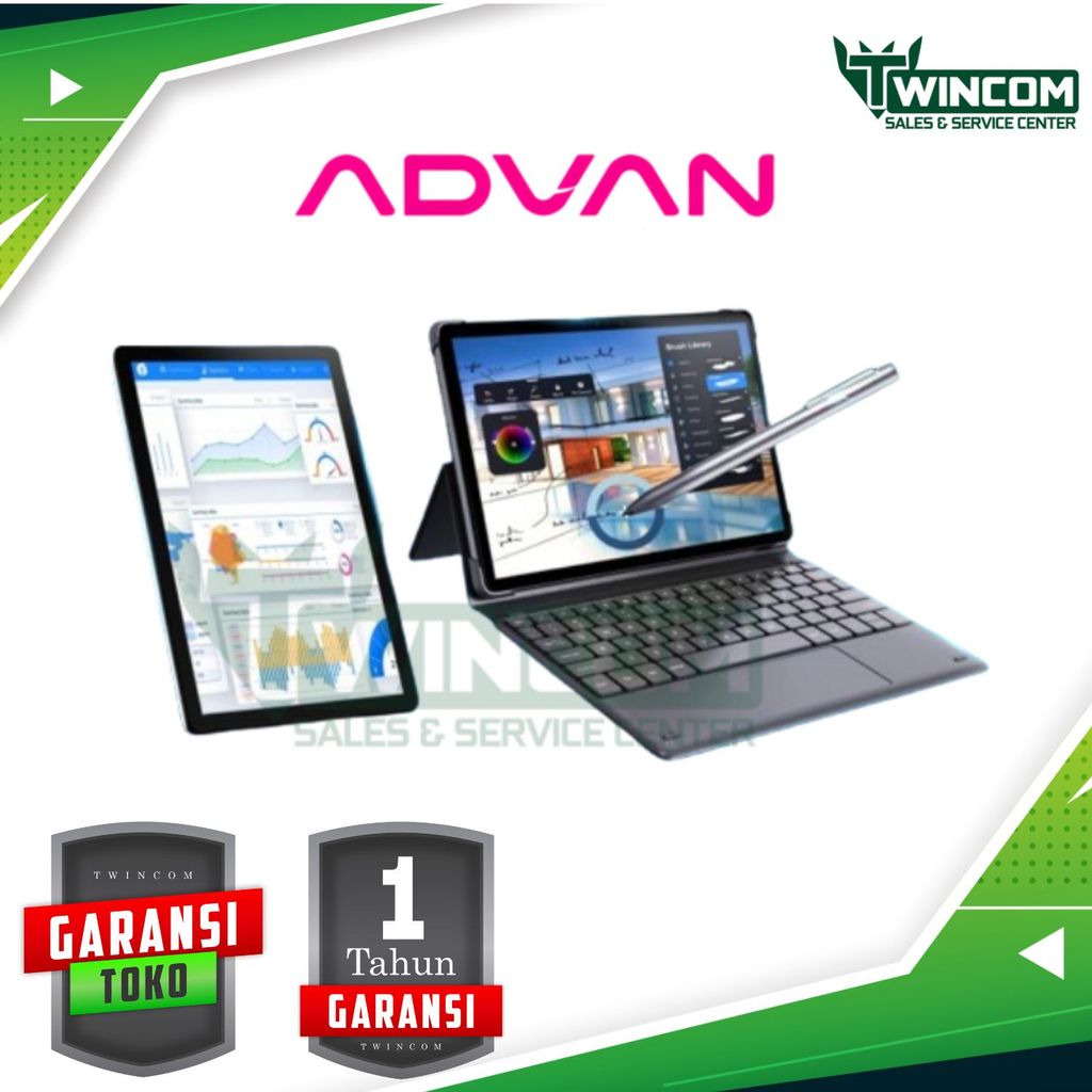 Tablet Advan Sketsa 3 (Octa Core T606/Android 13/10.1 Inch Hd Ips/8mp Rear Camera/5mp Front Camera/6gb Ram/128gb Rom/6000mah/Wifi/Dual Sim Card) Grey + Keyboard