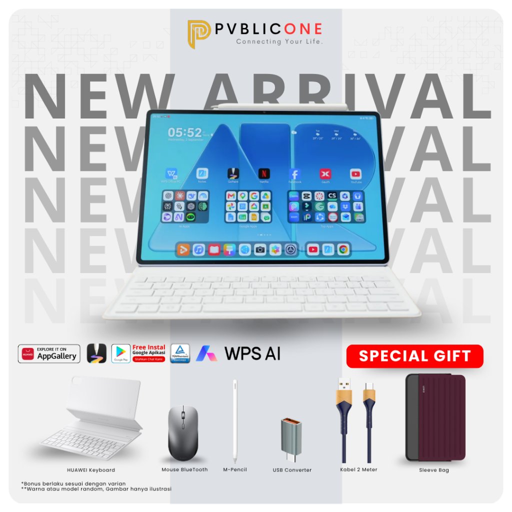 Jual HUAWEI MatePad Air 2026 Tablet 12" RAM 16GB [8+8] 256GB Ultra-thin Air Light AI-powered PC-Level WPS OLED PaperMatte Display 10.100 mAh 66W | Shopee Indonesia