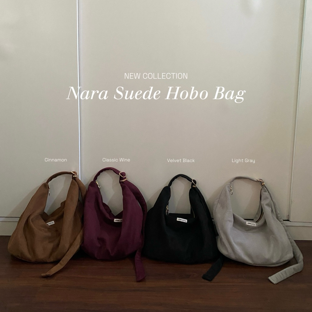 Jual LOOKMYBAG - NARA SUEDE HOBO BAG | Shopee Indonesia