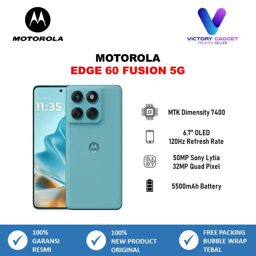 MOTOROLA Edge 60 Fusion 5G 12/256GB MediaTek Dimensity 7400 6.7" OLED 120Hz Refresh Rate