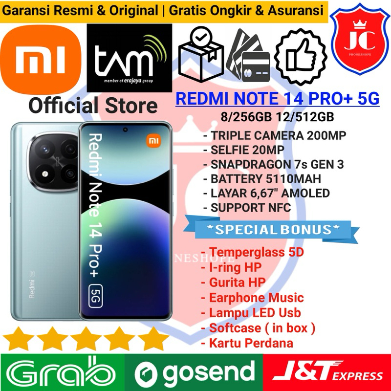 XIAOMI REDMI NOTE 14 PRO PLUS 5G RAM 12/512GB 8/256GB GARANSI RESMI TAM XIAOMI INDONESIA
