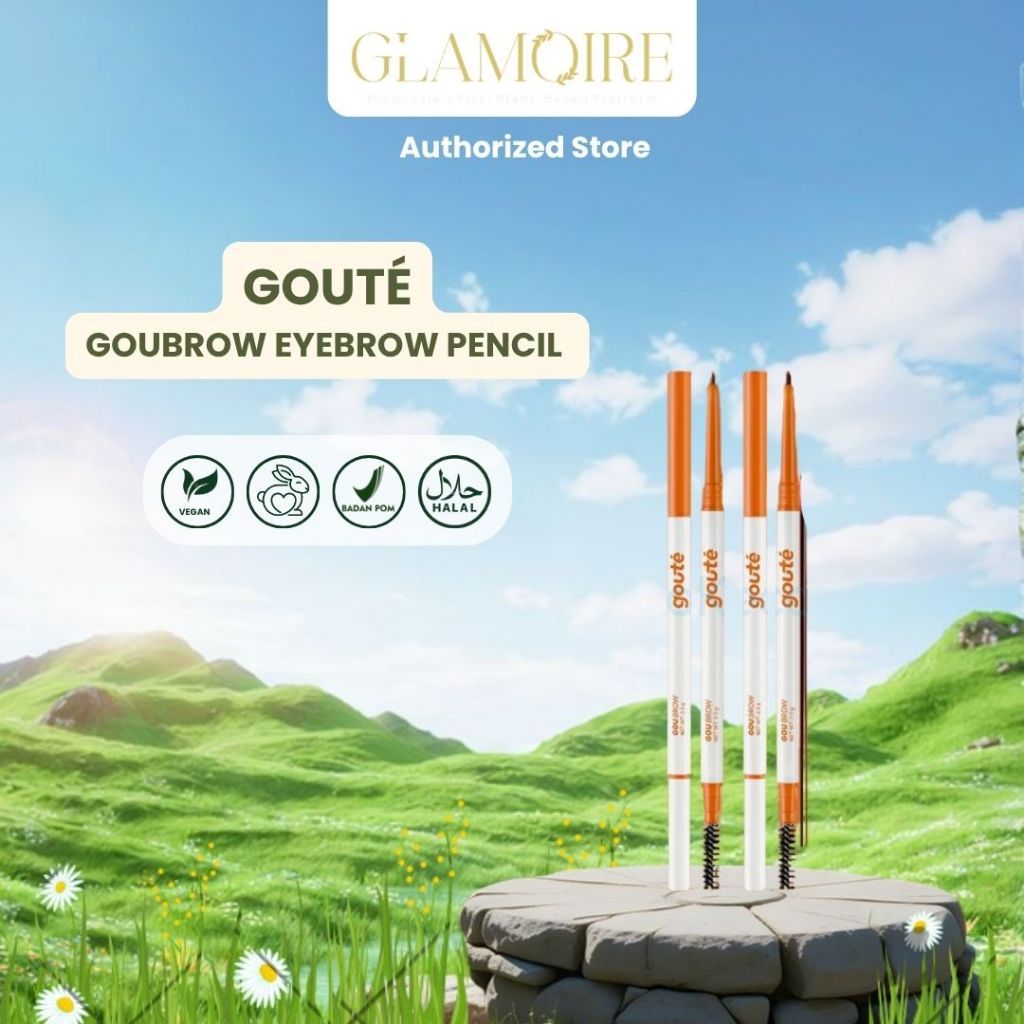 GLAMOIRE - GOUTE Goubrow Matte Eyebrow Pencil Long lasting up to 24H Buildable & Blendable Precise Tip & Soft Spoolie High Pigmented