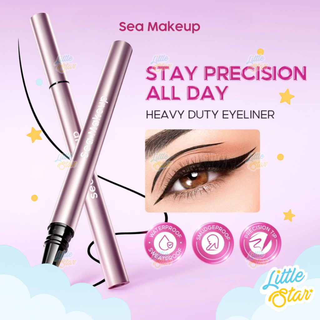 Sea Makeup Heavy Duty Eyeliner Waterproof Smudgeproof Transferproof Presisi & Intense