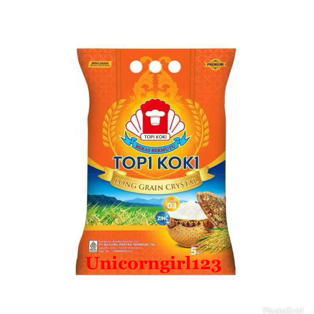 Jual Beras Topi Koki Long Grain Crystal 5 kg | Shopee Indonesia