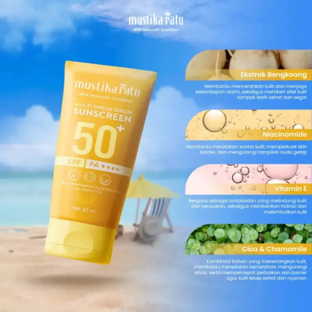 MUSTIKA RATU Sunscreen Multi Shield Serum SPF 50+ PA++++ Perlindungan UVA UVB