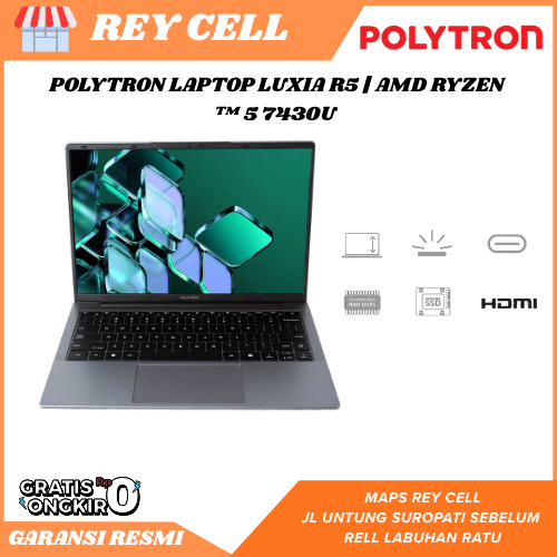 POLYTRON Laptop Luxia R5 | AMD Ryzen™ 5 7430U | 14" | 8GB | 256GB |W11 Home | PL 14H1R5B G82H