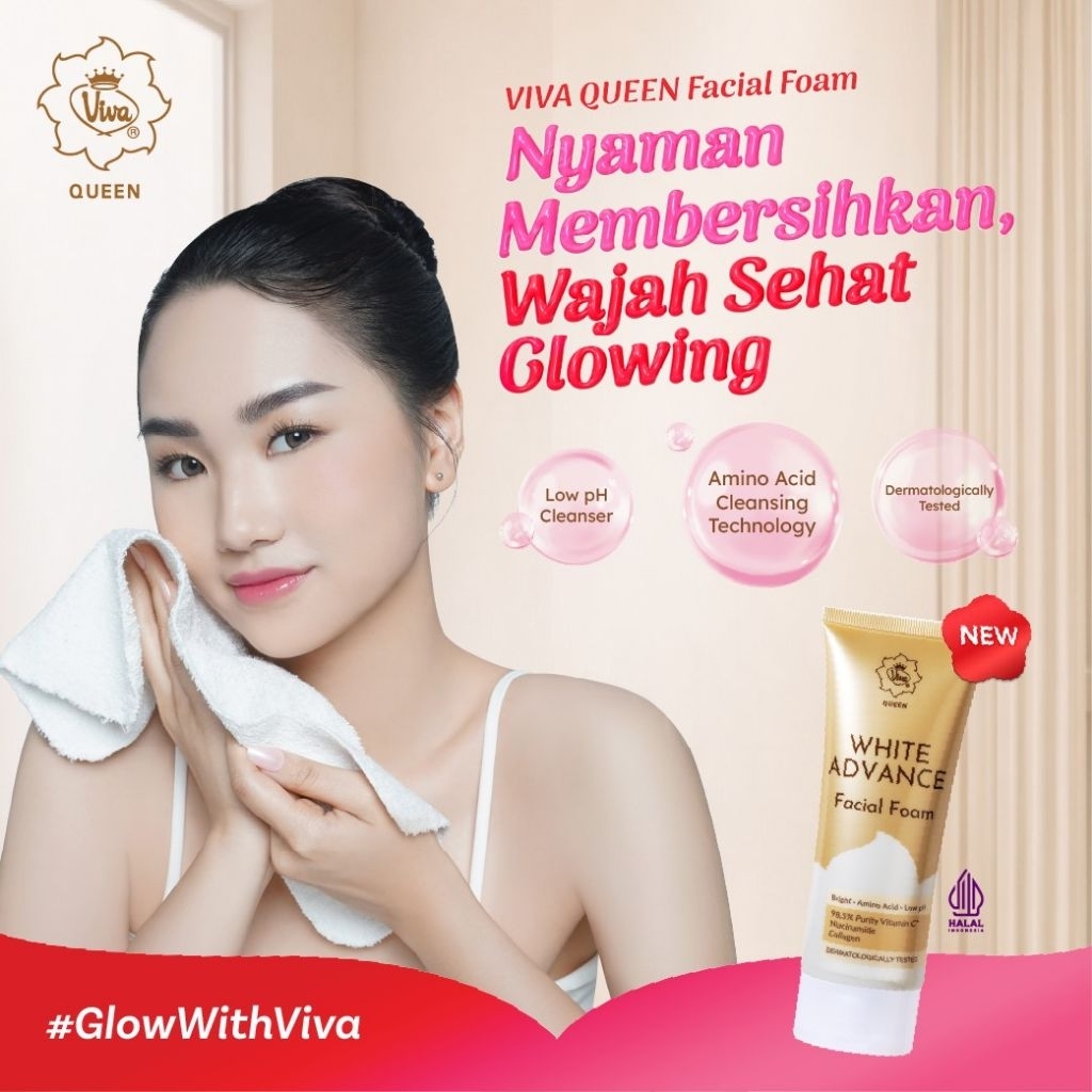 VIVA QUEEN WHITE ADVANCE FACIAL FOAM LOW PH/CLEANSER VITAMIN C + NIACINAMIDE