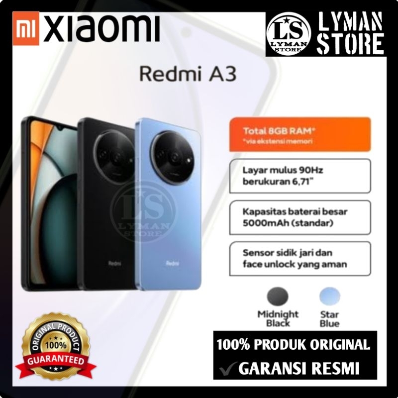 Xiaomi Redmi A3 4/128GB Garansi Resmi