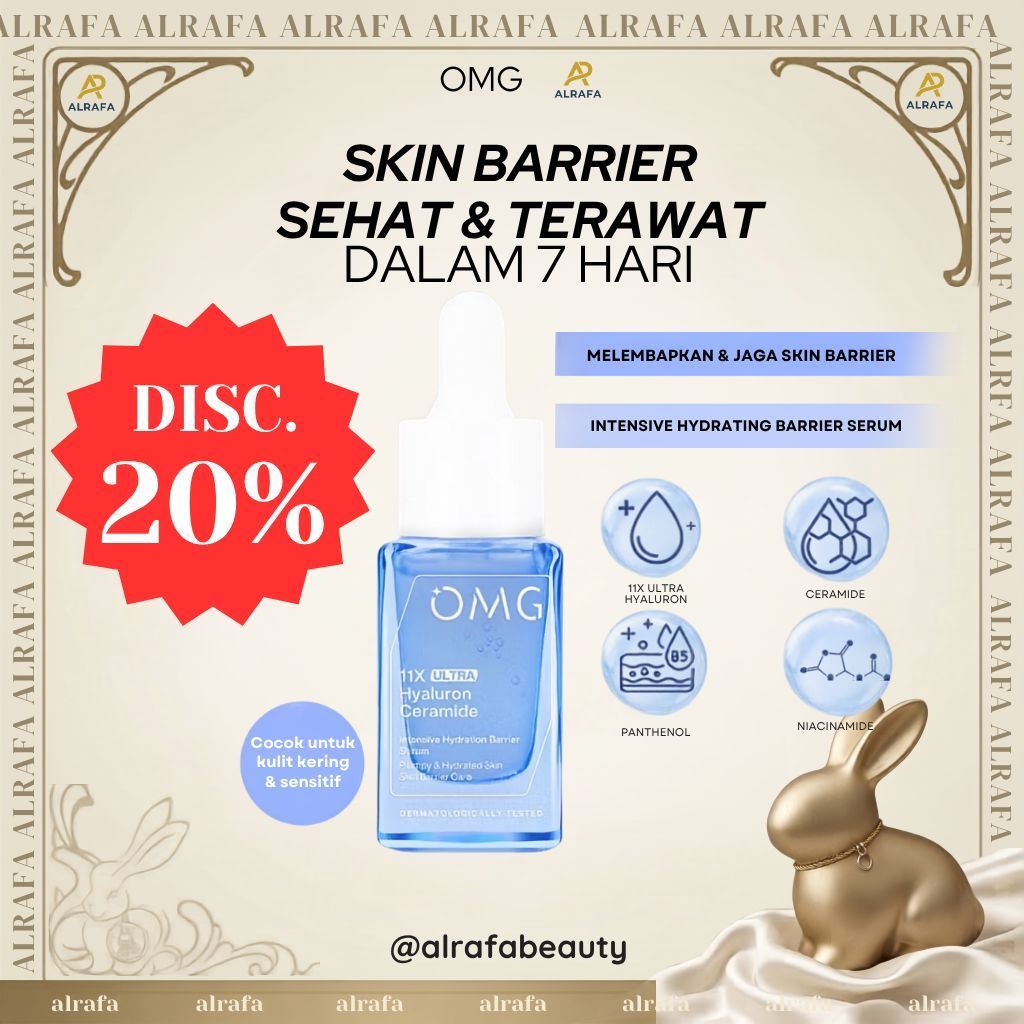 [ 100% ORI ] OMG Oh My Glow 11x  Ultra Hyaluron Ceramide Intensive Serum 17 ml - Melembabkan, Mencerahkan, Menghaluskan & Memperkuat skin barrier | Alrafa beauty