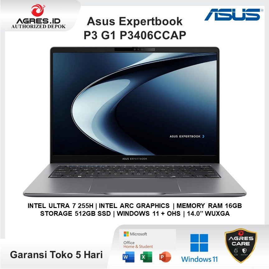 Jual ASUS Expertbook P3 G1 P3406CCAP Intel Ultra 7 255H 16GB 512GB SSD 14.0" WUXGA Windows 11 Office | Shopee Indonesia