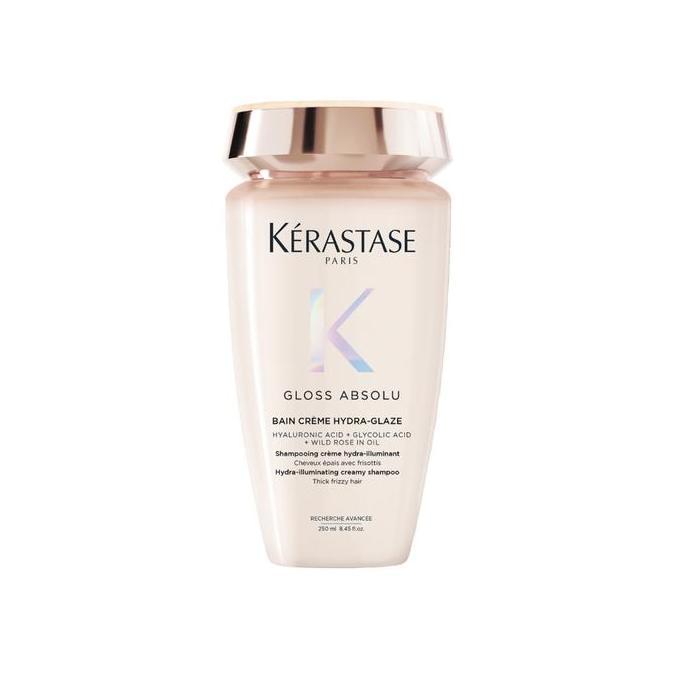 Kerastase Glossy Creme Hair Duo - Kerastase Gloss Absolu Bain Creme Hydra-Glaze Shampoo 250ml & Glaze Drop Hair Oil 45ml - Shampoo & Hair Oil for Anti Frizz, Glossy, Bouncy Hair