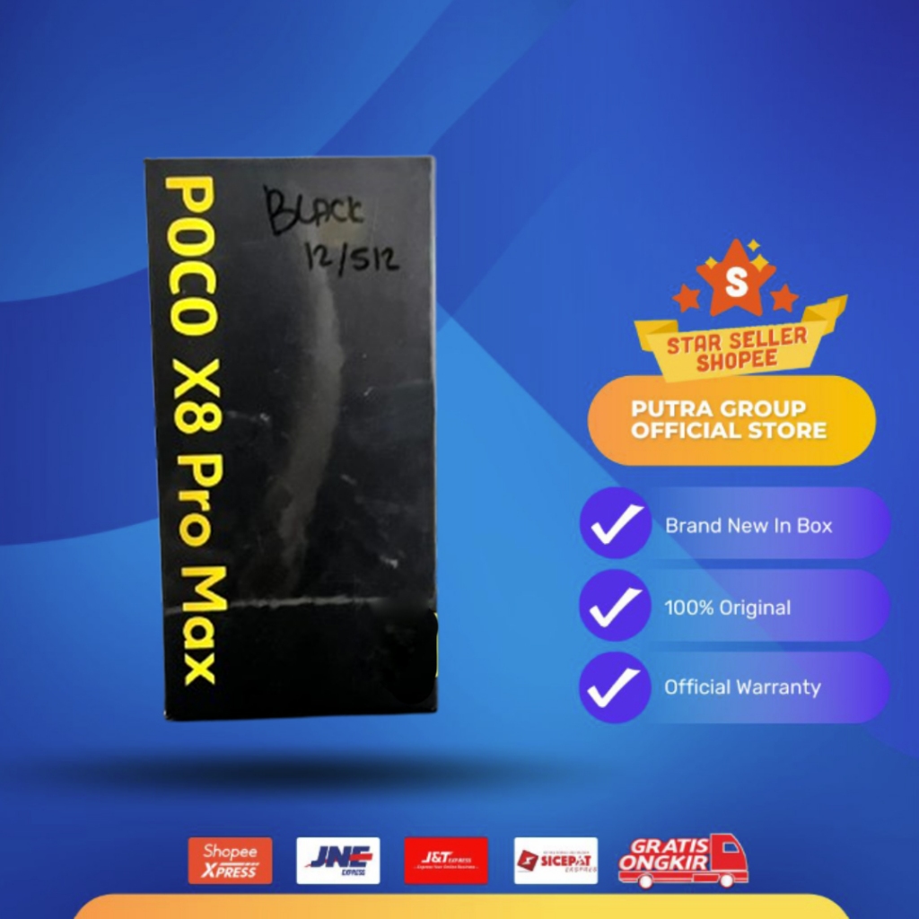 (RESMI) Xiaomi Poco X8 Pro Max 5G 12/256GB 12/512 Black Blue White Garansi Resmi 1 Tahun