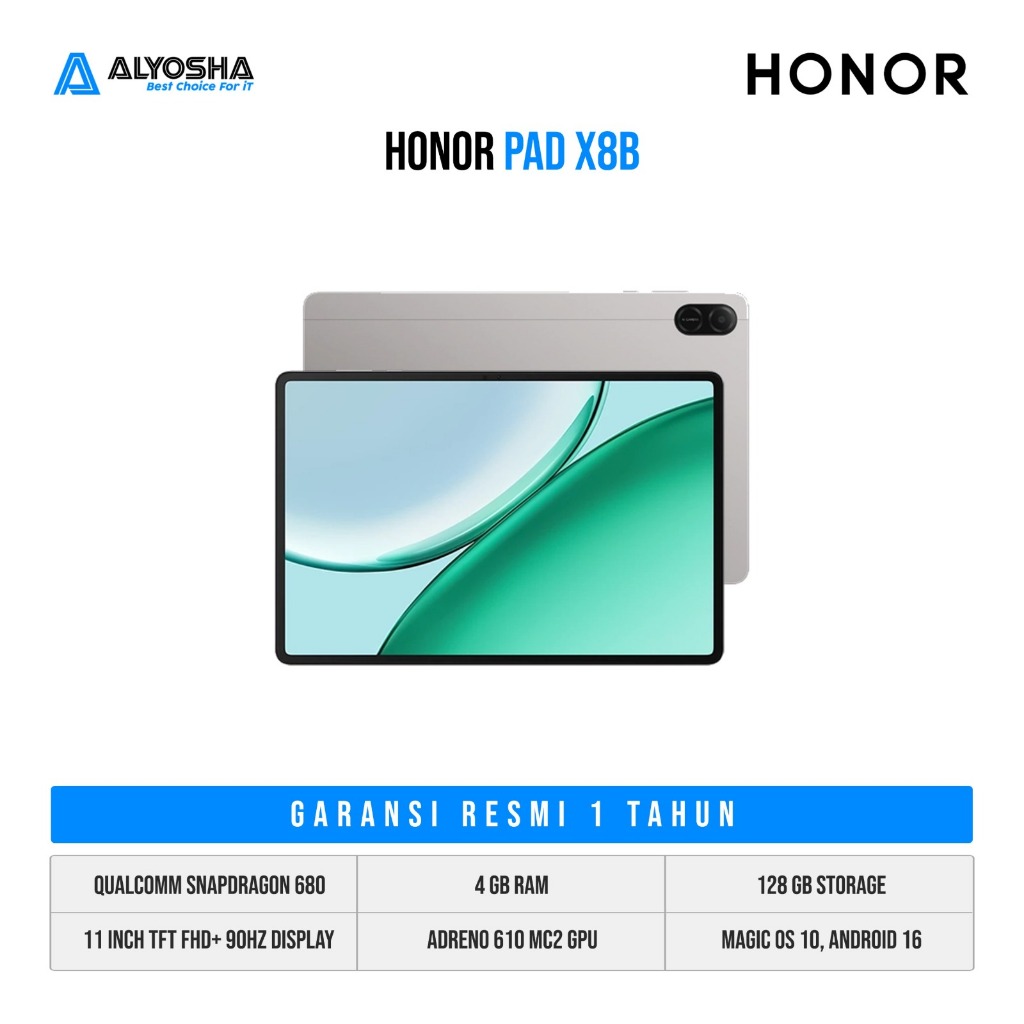 HONOR PAD X8B 11.0 4GB 128GB Garansi Resmi - 4GB 128GB GREY