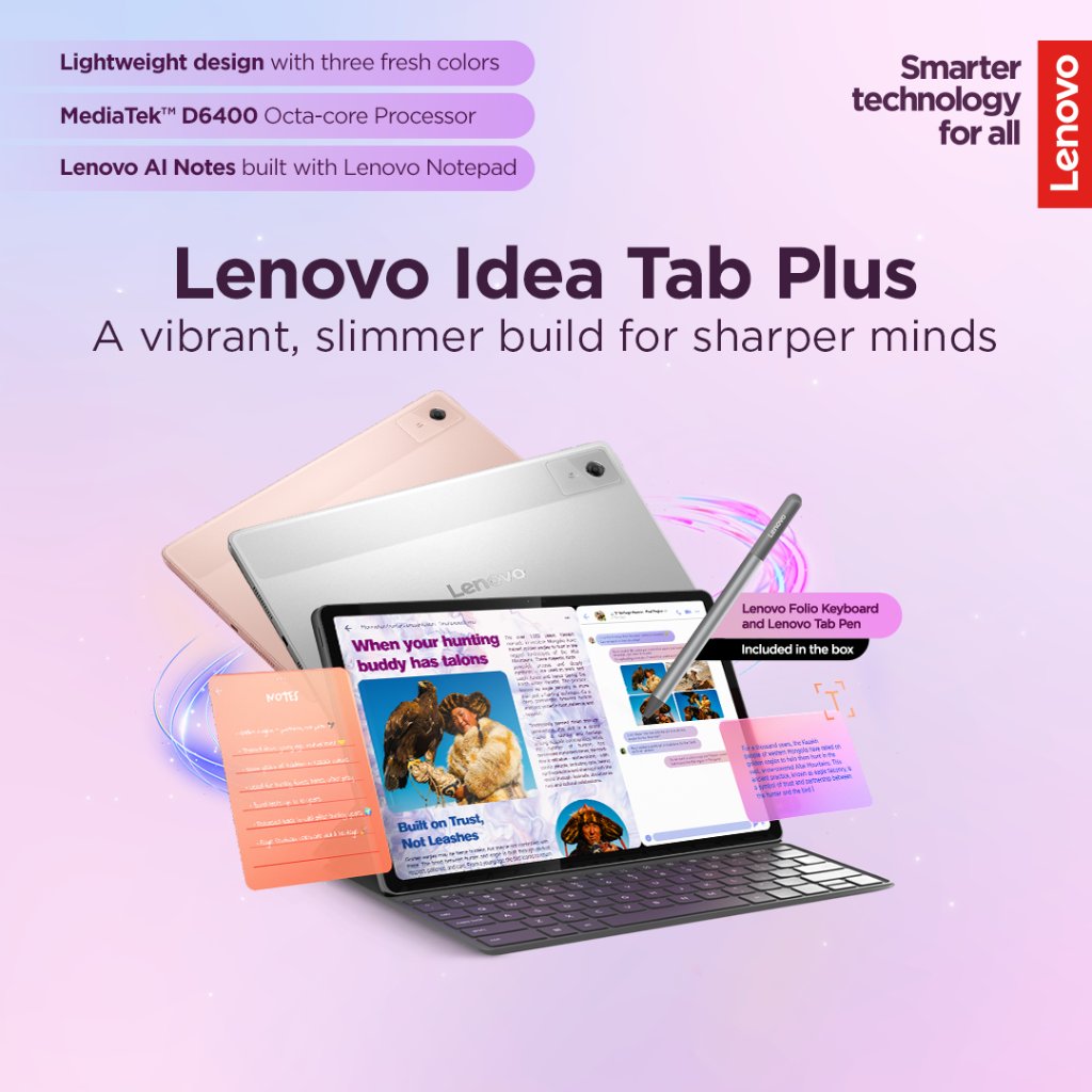 Lenovo Idea Tab Plus - Tablet Android - MediaTek Dimensity 6400 - 12.1" 2.5K IPS 90Hz 600nits – Quad-Speakers Dolby Atmos - 10200mAh