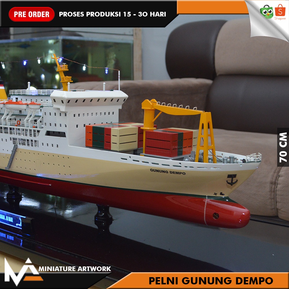 Jual (PRE-ORDER) MINIATUR KAPAL PELNI KM GUNUNG DEMPO 70 CM I PAJANGAN GIFT SOUVENIR | Shopee Indonesia