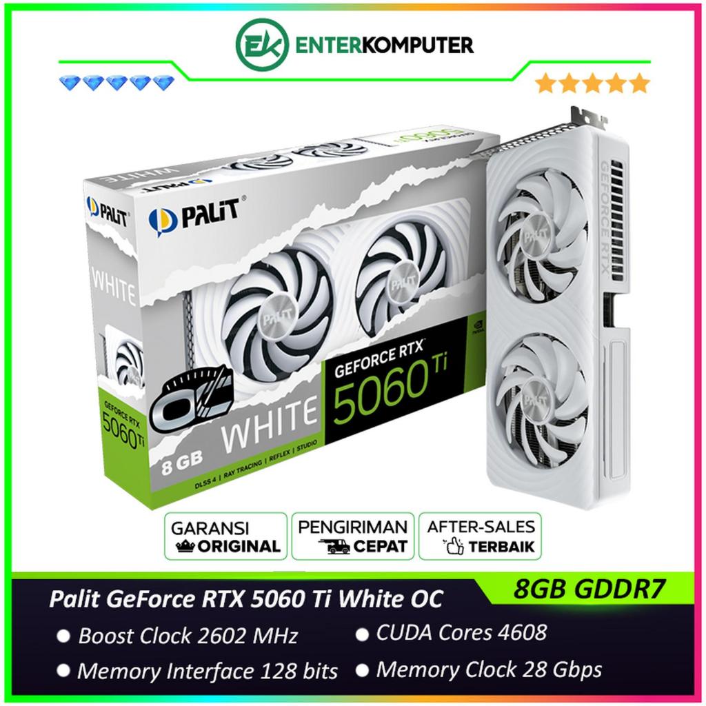 Jual Palit GeForce RTX 5060 Ti 8GB GDDR7 White OC | Shopee Indonesia
