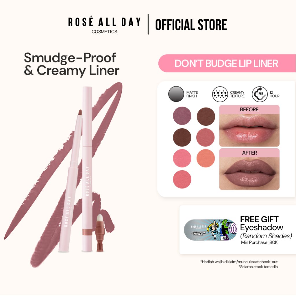 Jual Rose All Day Don’t Budge Lip Liner | Lip Liner Tahan Lama, Anti Geser, Matte Finish, Pigmented & Easy Blend | Shopee Indonesia