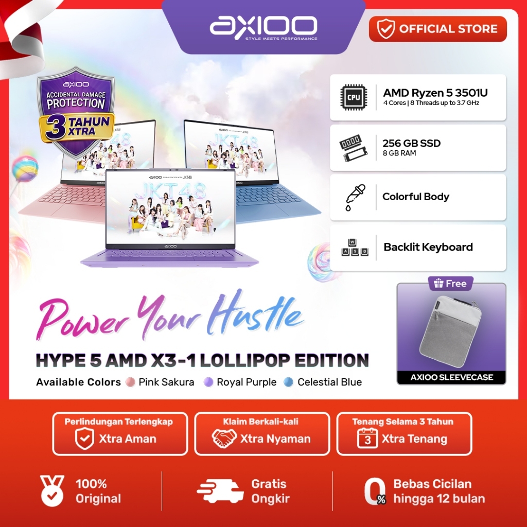 Jual AXIOO HYPE 5 AMD X3-1 LOLLIPOP Edition | Ryzen 5 3501U RAM 8GB SSD 256GB FHD IPS Windows 11 | Shopee Indonesia