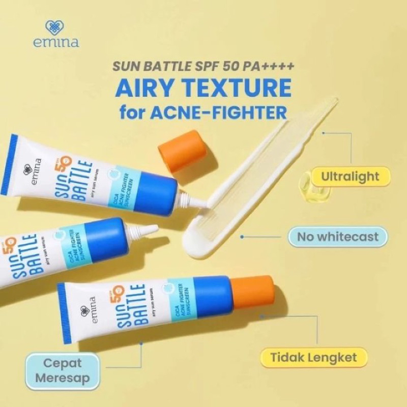 Emina Sun Battle SPF 50 PA++++ Cica Acne Fighter Sunscreen