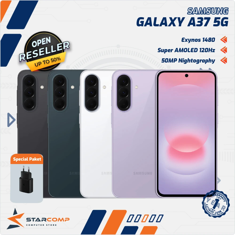 SAMSUNG Galaxy A37 5G 8/256 8/128 GB Exynos 1480 Super AMOLED 120Hz 50MP Nightography Garansi Resmi