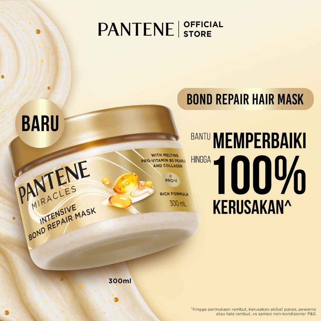 BARU] PANTENE Miracles [PRODUK BARU] PANTENE Miracles Intensive Bond Repair Hair Mask 300ml | Perbaikan Intensif untuk Rambut