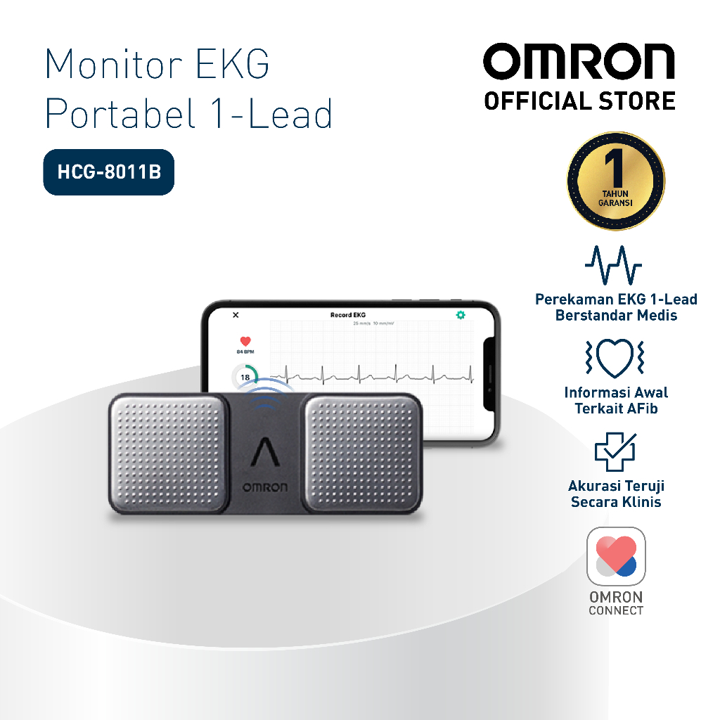 Jual Alat Pemantau Jantung OMRON Portable 1-Lead ECG Monitor HCG-8011B | Shopee Indonesia