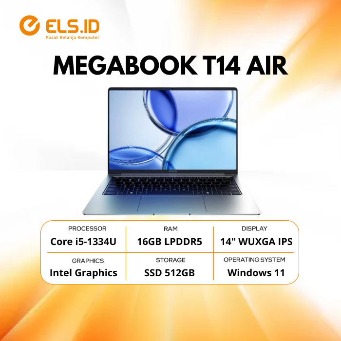Tecno Megabook T14 Air Intel Core i5-1334U 16GB SSD 512GB 14" WUXGA IPS W11