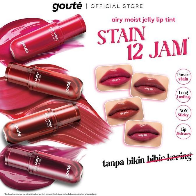 [FLASHSALE] Goute Airy Jelly Lip Tint Stain - Light Moist | Long Lasting up 12H | Ringan Tahan Lama | Gloss Glossy | Dewy Cheek