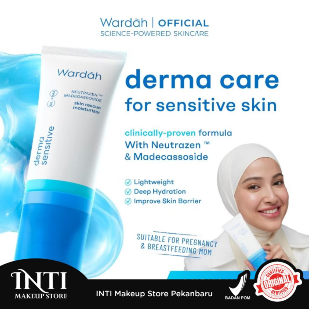 INTIMAKEUP - WARDAH DERMA SENSITIVE SKIN RESCUE MOISTURIZER 50g | Wardah Derma Sensitive Skin Rescue Moisturizer 50gr