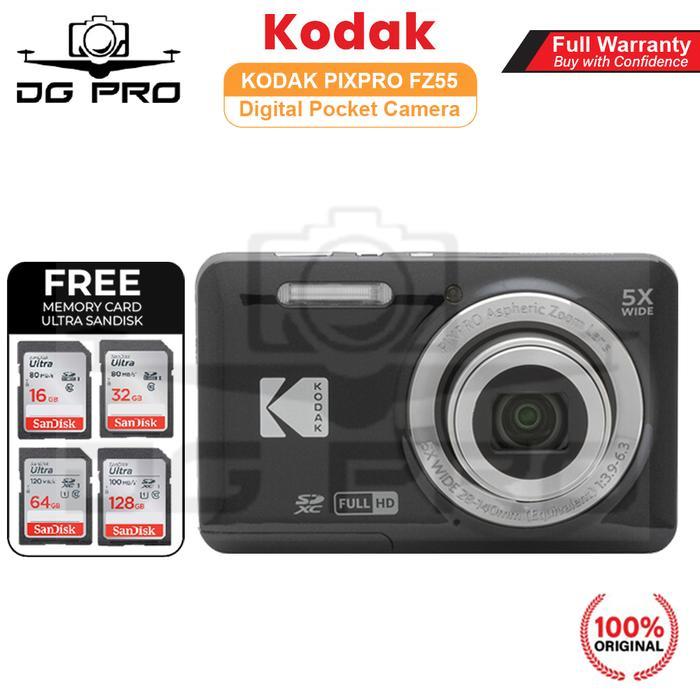 KODAK PIXPRO FZ55 Digital Camera / Kamera Pocket FZ 55 Original - Hitam, PAKET STANDAR