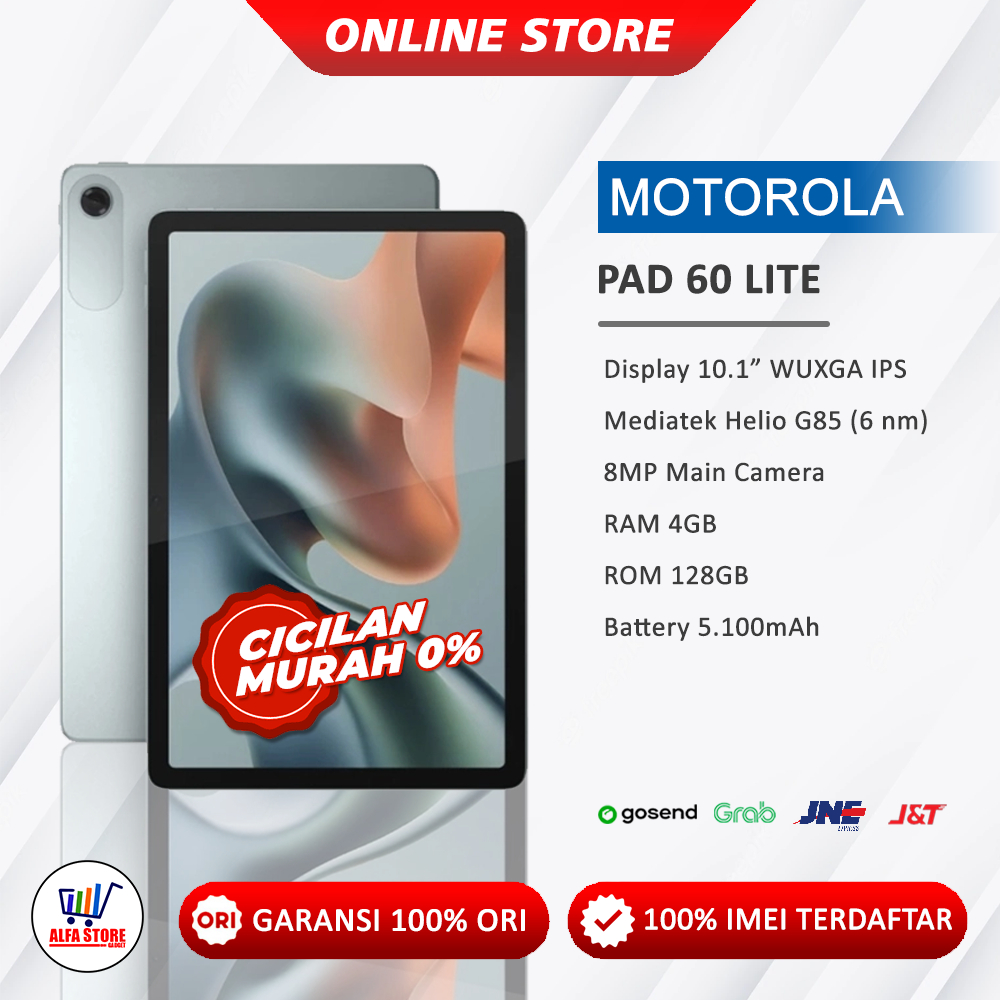 Motorola Moto Pad 60 Lite WiFi RAM 4/128GB Layar 10.1 Inch Garansi Resmi
