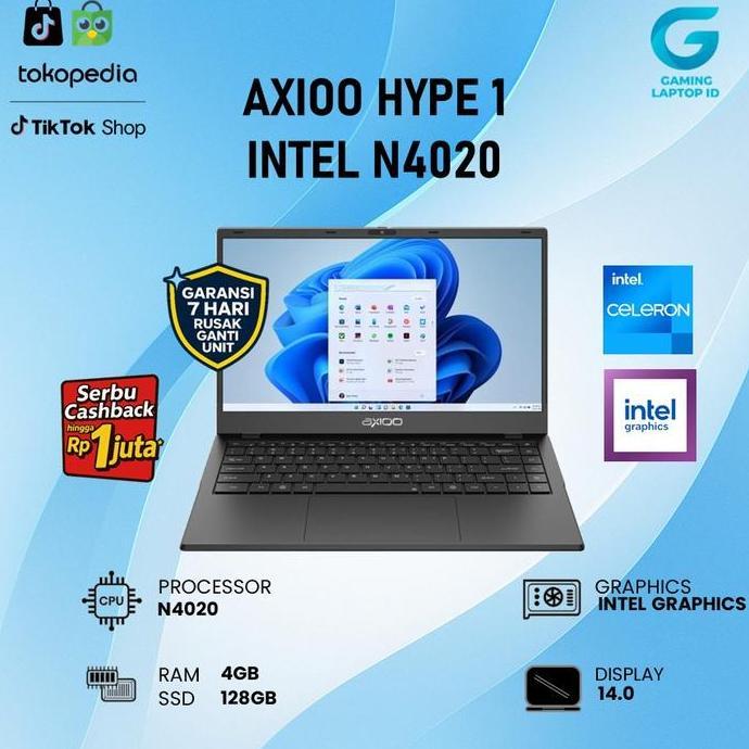 IDAKOVARIAH77 - [KURIR TOKO] AXIOO HYPE 10 CELERON N4020 8GB 256GB W10 14" / HYPE X / HYPE 1