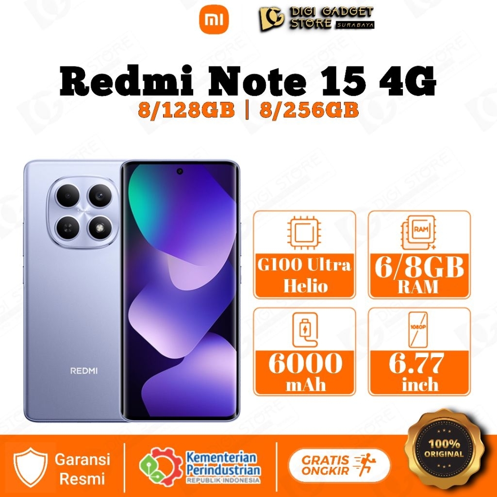 Redmi Note 15 4G 8/256GB | 8/128GB Garansi Resmi BNOB