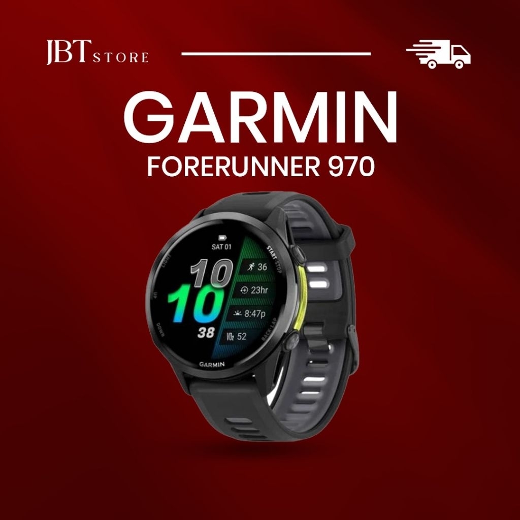 Garmin Forerunner 970 Jam Tangan GPS Triatlon Original - Garansi Resmi -white